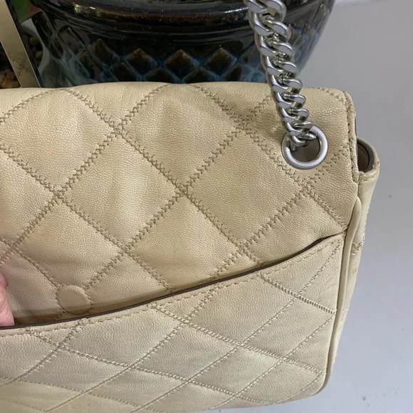Tory Burch Cream Quilted Chain Bag - Picture 7 of 12